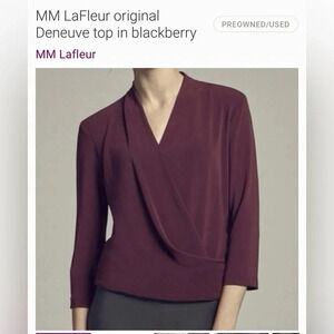 MM Lafleur - Denevue Blouse Office Top - Color BlackBerry- Size XSmall